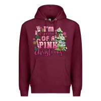 Burgundy im dreaming of a pink christmas Premium Hoodie - MaliasSmallBusiness