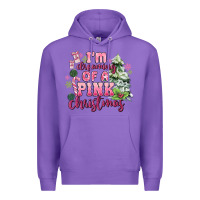 Purple im dreaming of a pink christmas Premium Hoodie - MaliasSmallBusiness