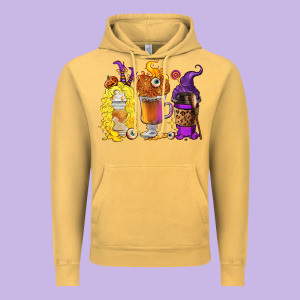 Halloween Hocus Pocus Coffee Cups Vintage Hoodie Designed By Ranaportraitstore