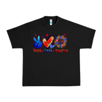 Black peace love america Urban Heavy Tee - Zillion Design Studio
