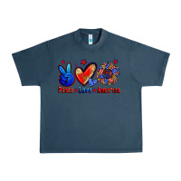 Midnight Navy peace love america Urban Heavy Tee - Zillion Design Studio
