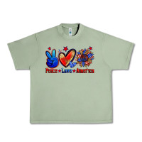 Oil Green peace love america Urban Heavy Tee - Zillion Design Studio