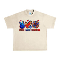 Sandshell peace love america Urban Heavy Tee - Zillion Design Studio