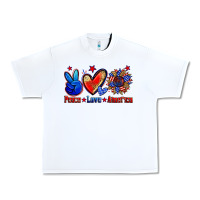 White peace love america Urban Heavy Tee - Zillion Design Studio