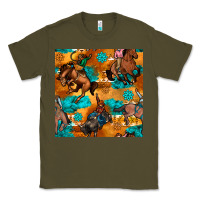 Army Green cowboy rodeo seamless pattern Classic Tee - BundleAndBundleShop