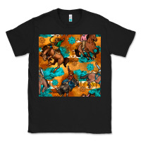 Black cowboy rodeo seamless pattern Classic Tee - BundleAndBundleShop