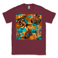 Burgundy cowboy rodeo seamless pattern Classic Tee - BundleAndBundleShop