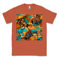 Copper cowboy rodeo seamless pattern Classic Tee - BundleAndBundleShop