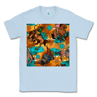 Dusty Blue cowboy rodeo seamless pattern Classic Tee - BundleAndBundleShop