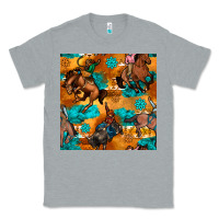 Heather Grey cowboy rodeo seamless pattern Classic Tee - BundleAndBundleShop