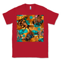 Red cowboy rodeo seamless pattern Classic Tee - BundleAndBundleShop