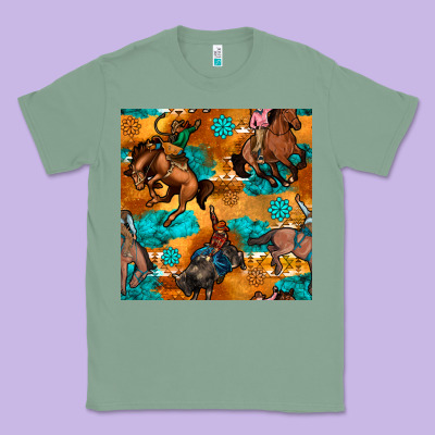 Cowboy Rodeo Seamless Pattern Classic Tee Designed By Bundleandbundleshop