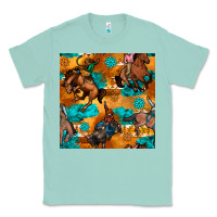 Seafoam cowboy rodeo seamless pattern Classic Tee - BundleAndBundleShop