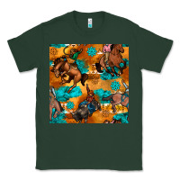 Sports Green cowboy rodeo seamless pattern Classic Tee - BundleAndBundleShop