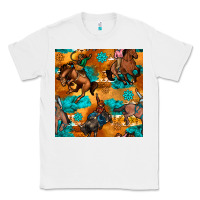 White cowboy rodeo seamless pattern Classic Tee - BundleAndBundleShop
