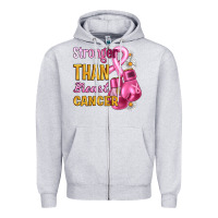Heather Grey Stronger than breast cancer Zipper Hoodie - Artiststas