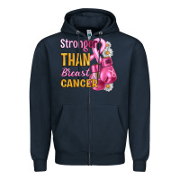 Navy Stronger than breast cancer Zipper Hoodie - Artiststas