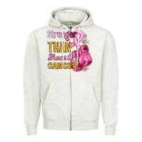 Oatmeal Heather Stronger than breast cancer Zipper Hoodie - Artiststas