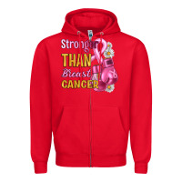 Red Stronger than breast cancer Zipper Hoodie - Artiststas