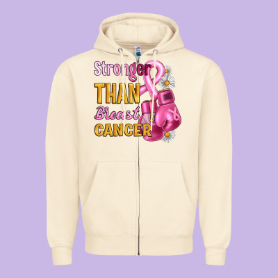 Stronger Than Breast Cancer Zipper Hoodie Designed By Artiststas