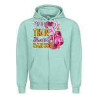 Seafoam Stronger than breast cancer Zipper Hoodie - Artiststas