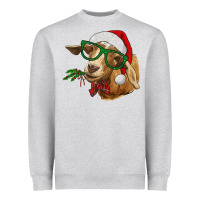Heather Grey Christmas Glasses Goat Heavyweight Sweatshirt - RanaPortraitStore