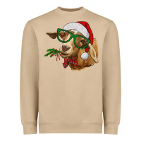 Mushroom Christmas Glasses Goat Heavyweight Sweatshirt - RanaPortraitStore