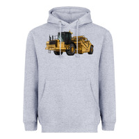 Heather Grey Wheel Tractor Scraper Heavyweight Hoodie - LillyAllenDesigns