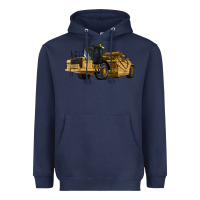 Navy Wheel Tractor Scraper Heavyweight Hoodie - LillyAllenDesigns