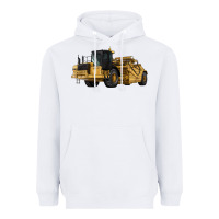 White Wheel Tractor Scraper Heavyweight Hoodie - LillyAllenDesigns