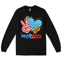 Black america with heart Long Sleeve Tee - HRA Design Shop