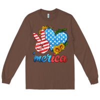Chestnut america with heart Long Sleeve Tee - HRA Design Shop