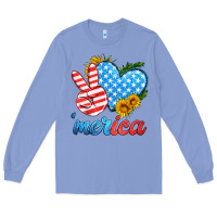 Colony Blue america with heart Long Sleeve Tee - HRA Design Shop