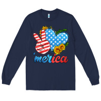 America With Heart Long Sleeve Tee | Teevron