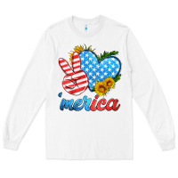 White america with heart Long Sleeve Tee - HRA Design Shop