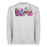 Heather Grey nail hustler coffee cups Heavyweight Sweatshirt - texasbilliewilder