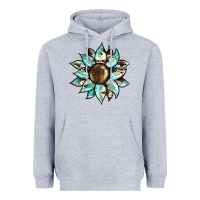 Heather Grey sunflower Heavyweight Hoodie - BarkalooDesign