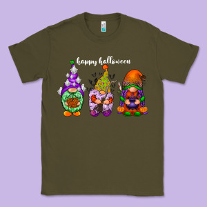Happy Halloween Gnomes White Classic Tee Designed By Racoondesign