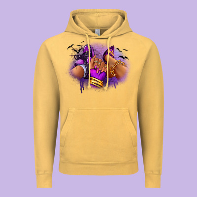 Vintage Hoodie Halloween sneaker and heel afro woman