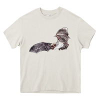 Cream mexican free tailed bat Heavy Core Tee - LillyAllenDesigns