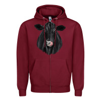 Burgundy black angus Zipper Hoodie - JahusDesignShop