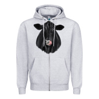 Heather Grey black angus Zipper Hoodie - JahusDesignShop