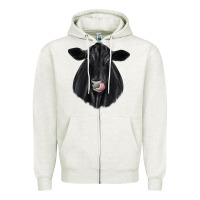 Oatmeal Heather black angus Zipper Hoodie - JahusDesignShop