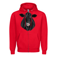 Red black angus Zipper Hoodie - JahusDesignShop