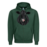 Sports Green black angus Zipper Hoodie - JahusDesignShop