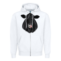 White black angus Zipper Hoodie - JahusDesignShop