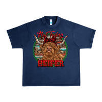 Navy Highland Heifer Christmas Urban Heavy Tee - RanaPortraitStore