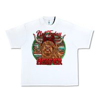 White Highland Heifer Christmas Urban Heavy Tee - RanaPortraitStore