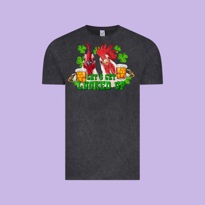 St. Patrick's Day Roosters Let's Get Lucked Up Vintage Tee Designed By Ranaportraitstore