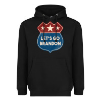 Black Let's Go Brandon Shield Patch Heavyweight Hoodie - Jasminsmagicworld